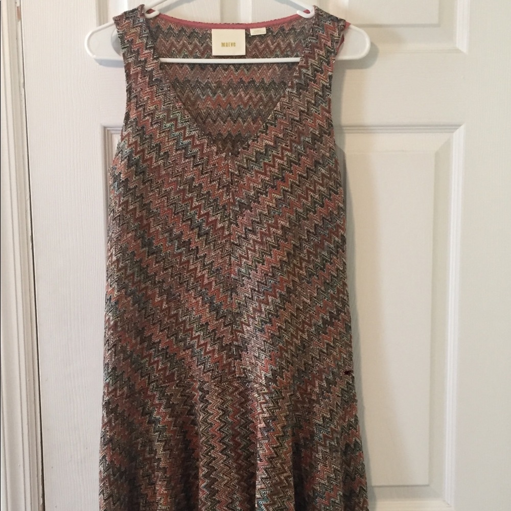Zig Zag Print Drop Waist Anthropologie Dress